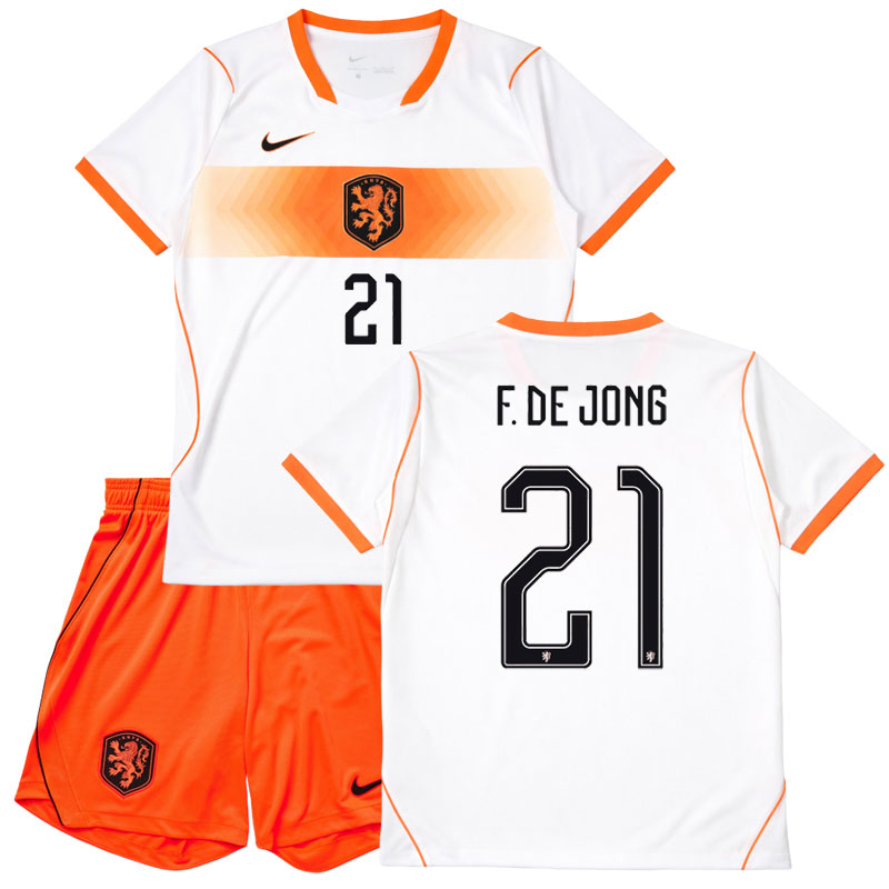 Nizozemsko dětský dres 2026/27 away komplet s potiskem F. De Jong 21