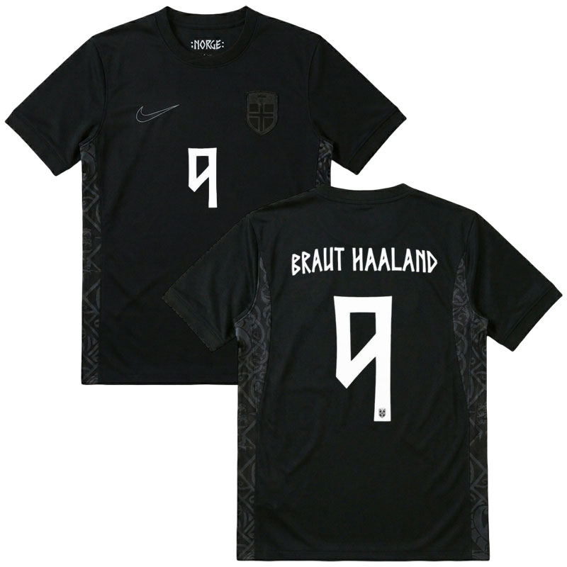 Norsko venkovní dres MS 2026 - Braut Haaland 9 fotbalový dres černý