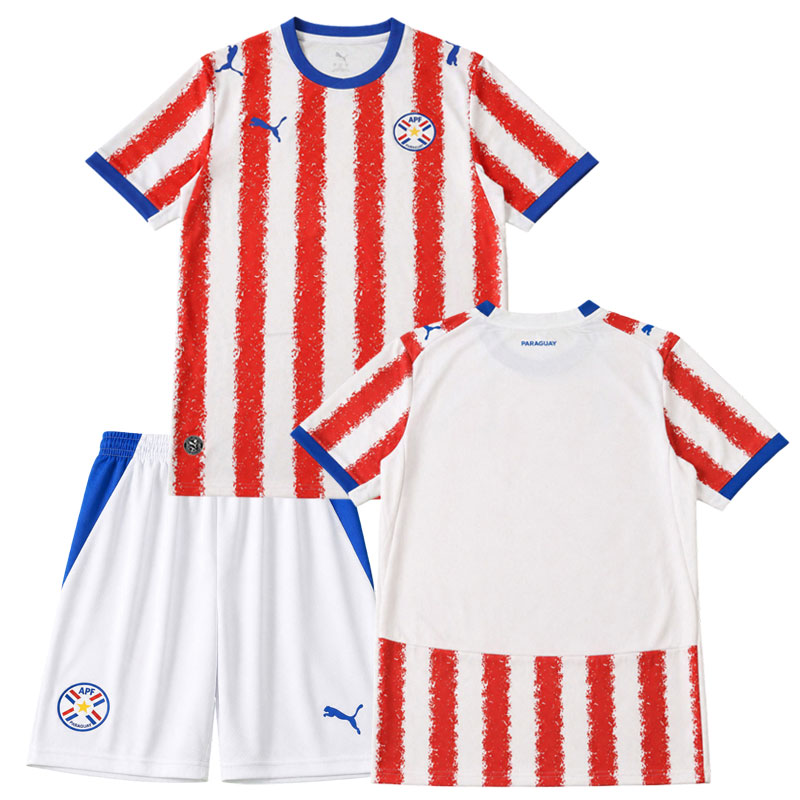Paraguay MS 2026 dětský domácí dres – fotbalový komplet s kraťasy