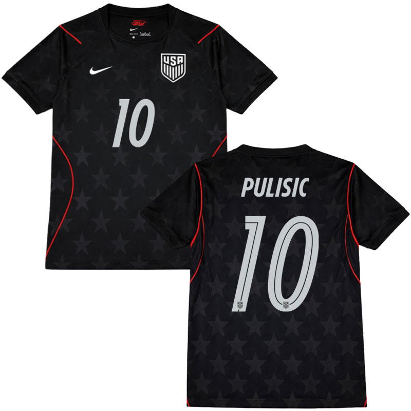 Pulisic 10 Fotbalový dres USA 2026/27 venkovní - USMNT černý krátký rukáv