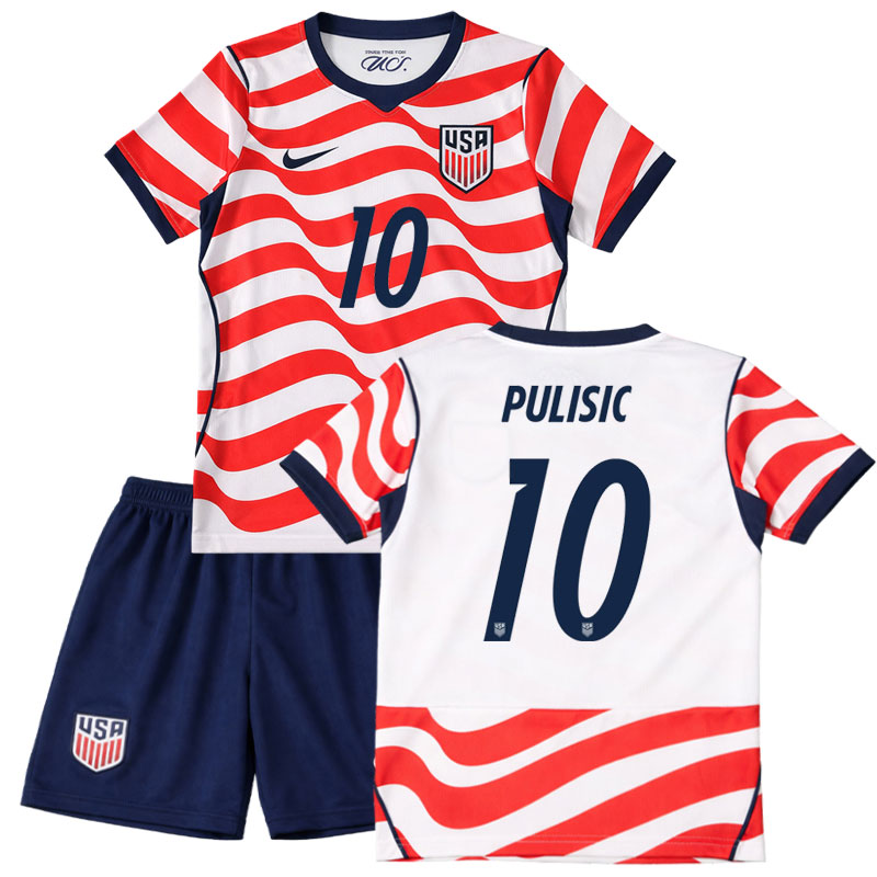 Pulisic 10 USA 2026 domácí dres pro děti - fotbalový set dres a šortky