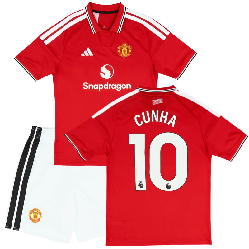 Man United 2026/27 domácí dres pro děti - Cunha 10 set dres a kraťasy