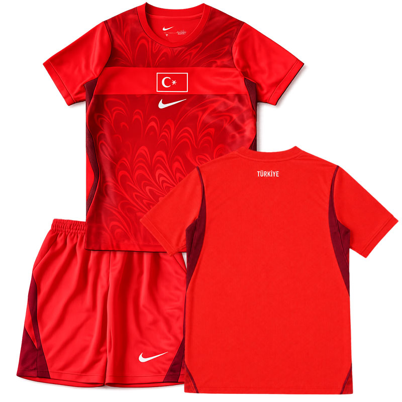 Dětský dres Turecko MS 2026 domácí - červený komplet dres + šortky