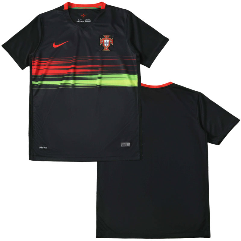 Portugalsko 2015 venkovní retro dres - černý fotbalový trikot pro muže