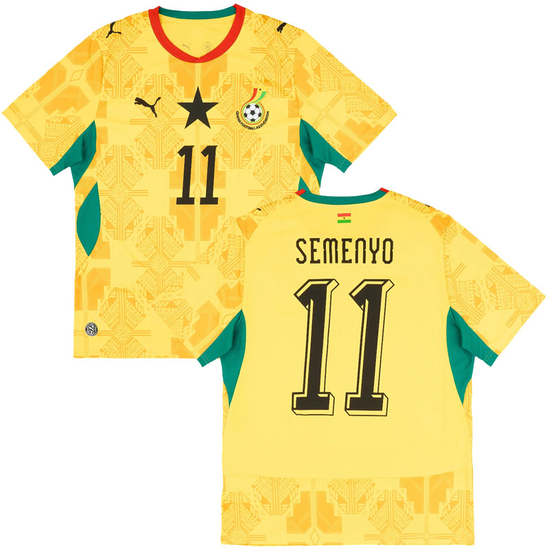 Semenyo 11 Ghana venkovní dres 2026/27 - žlutý fotbalový dres pro muže