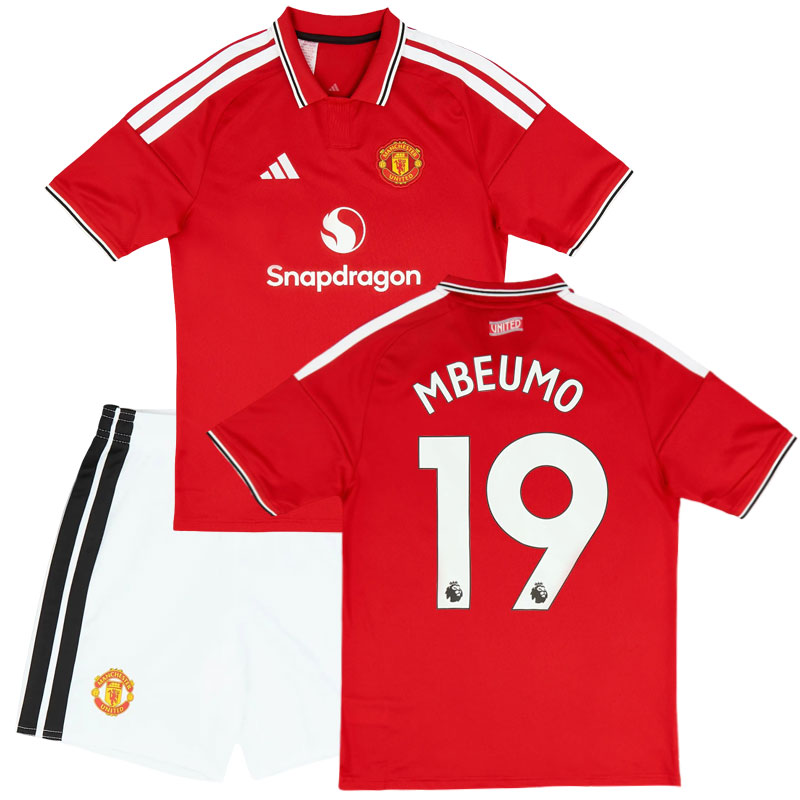 Fotbalový dres Manchester United 26/27 pro děti - domácí set a potiskem Mbeumo 19
