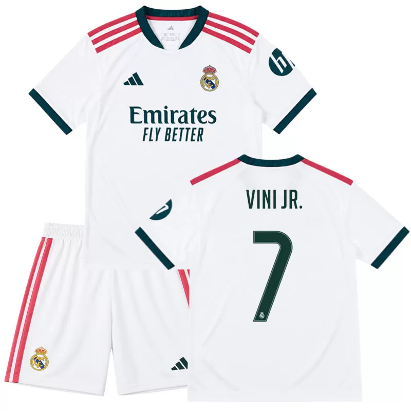 Dětský fotbalový komplet Real Madrid 2026/27 VINI JR. 7 - domácí bílý dres a trenýrky