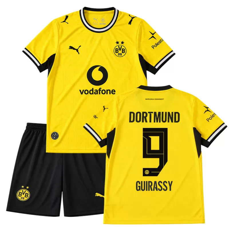 Nový dětský dres BVB Dortmund 2026/27 s potiskem Guirassy 9 + kraťasy