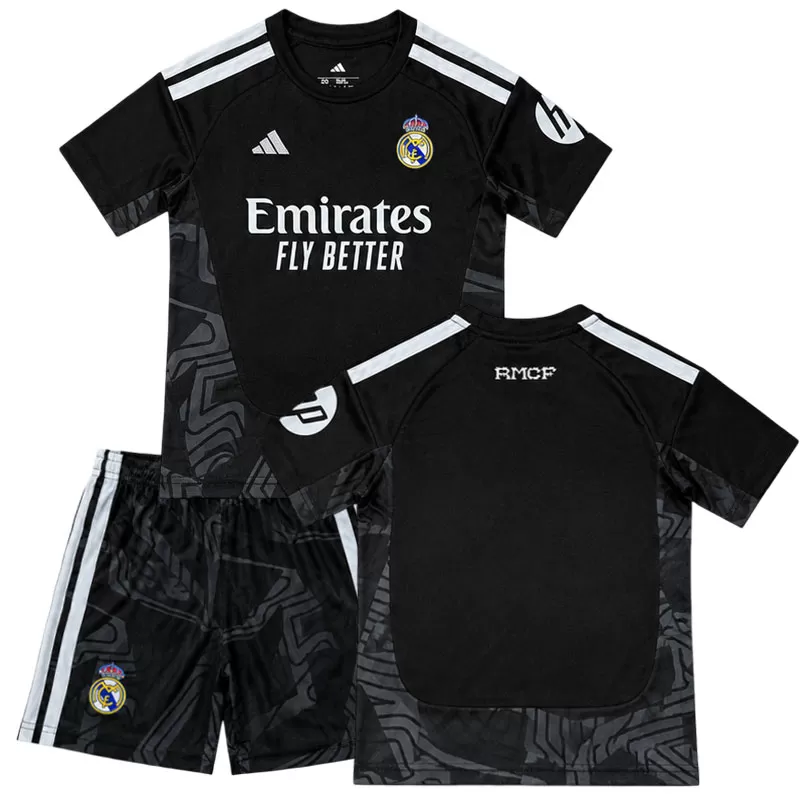 Real Madrid 2026/27 dětský brankářský fotbalový dres černý