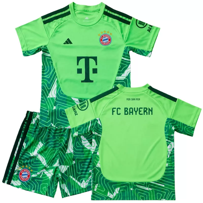 Dětský brankářský dres Bayern Mnichov 2026/27 - Zelený fotbalový set