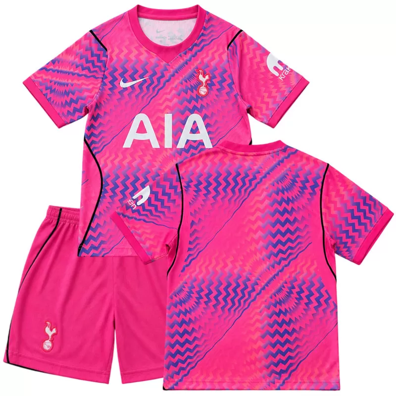 Dětský brankářský dres Tottenham Hotspur 2026/27 – růžový fotbalový komplet pro děti