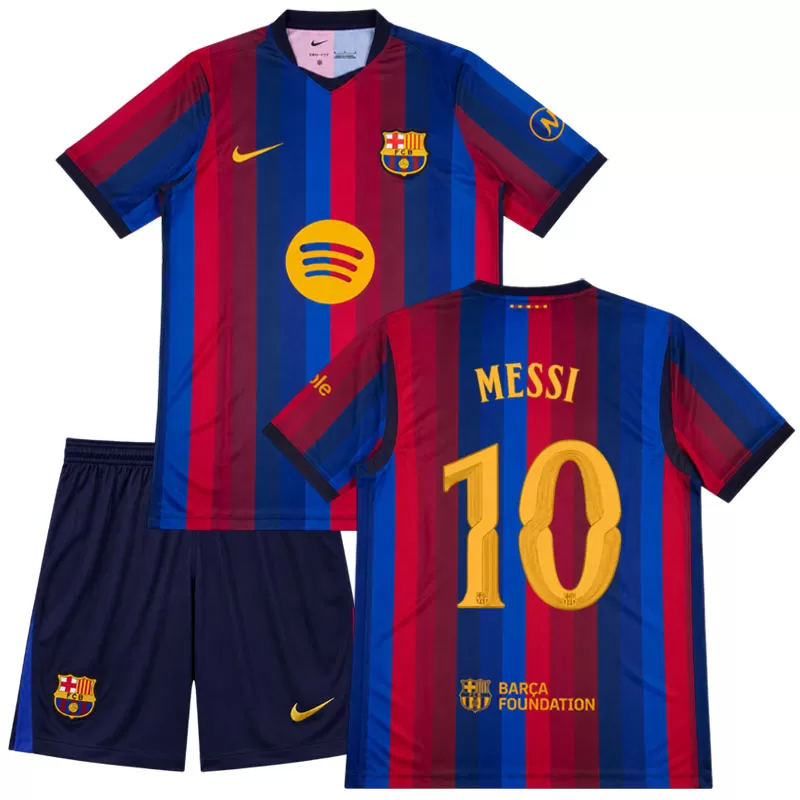 Dětský domácí dres FC Barcelona 2026/27 Messi 10 – fotbalový dres pro děti