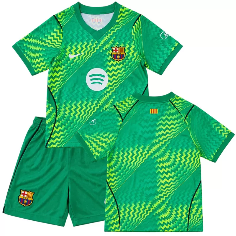 FC Barcelona 2026/27 dětský brankářský dres zelený – fotbalový set pro děti