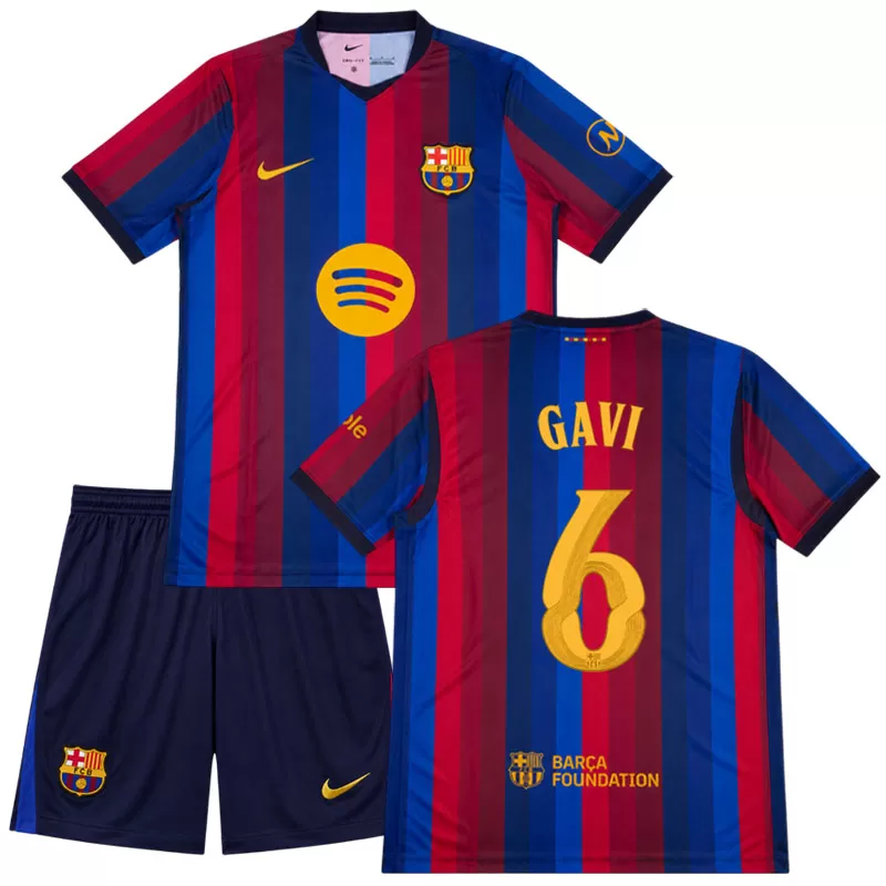 FC Barcelona 2026/27 dětský dres GAVI 6 - domácí fotbalový dres