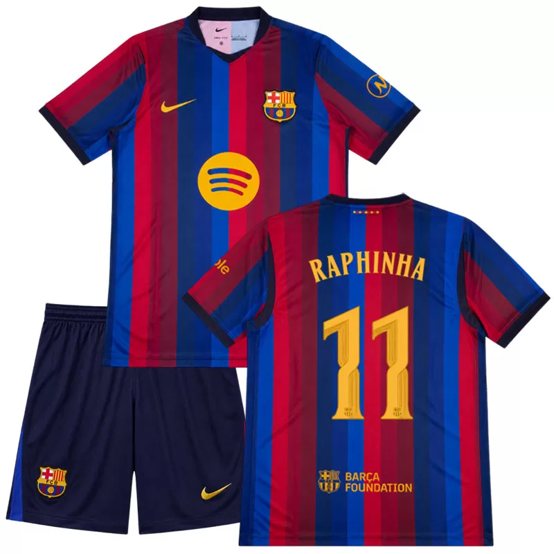FC Barcelona dětský dres 26/27 domácí s potiskem RAPHINHA 11