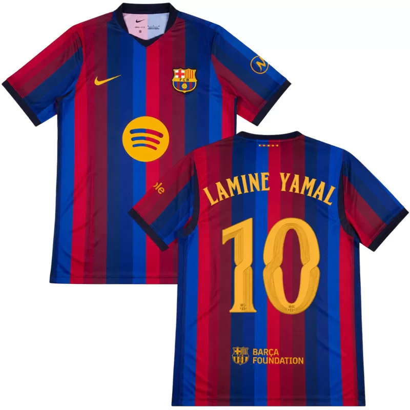 Barcelona domácí fotbalový dres 2026/27 pro muže - krátký rukáv s potiskem LAMINE YAMAL 10