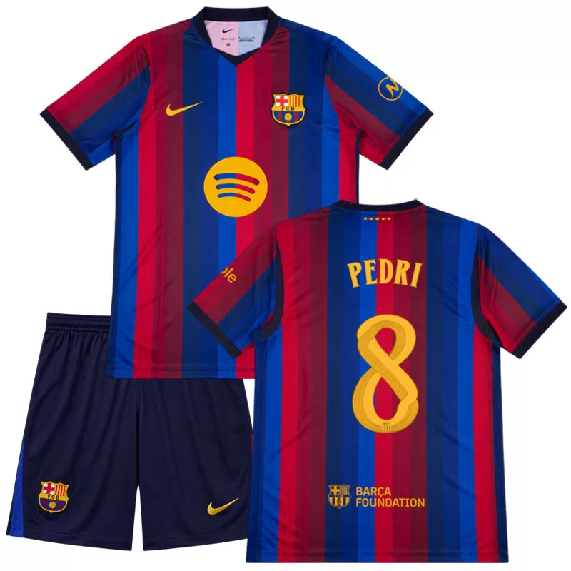 Pedri 8 FC Barcelona dětský dres 2026/27 – modročervený domácí fotbalový dres
